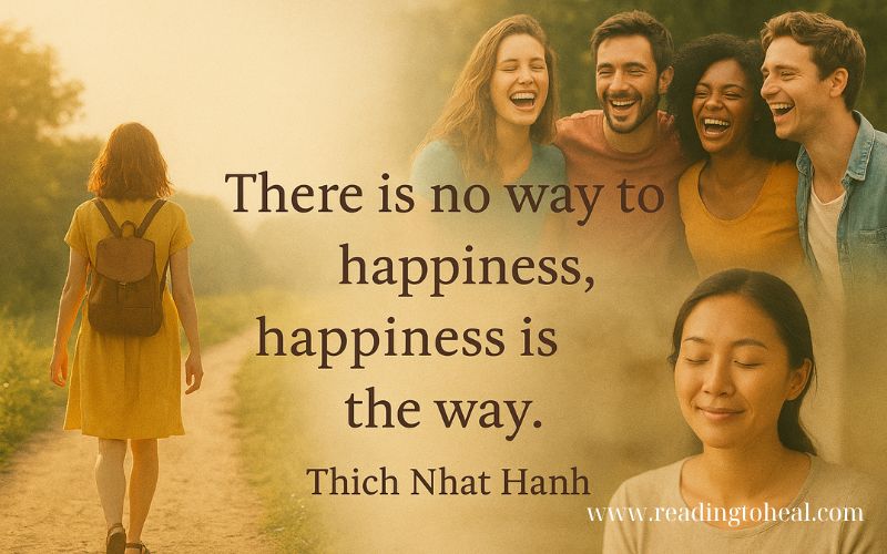 Lotus flower in mud with Thich Nhat Hanh healing quote