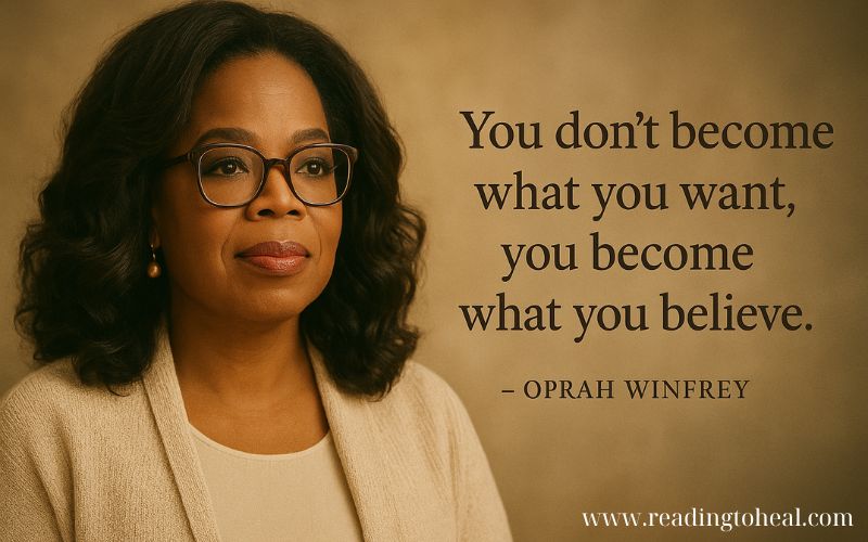 Oprah Winfrey laughing, representing a joyful and fulfilling life created by oneself.