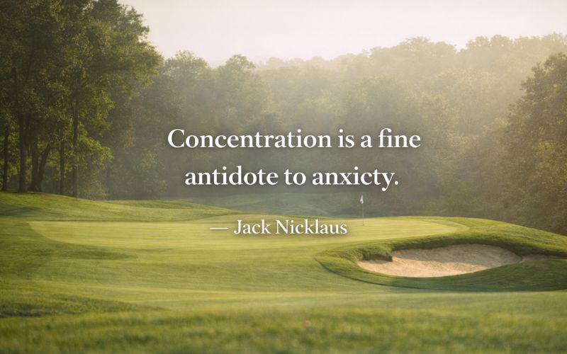 According to legend Jack Nicklaus, deep concentration is the ultimate 'remedy' to silence anxiety on the green.