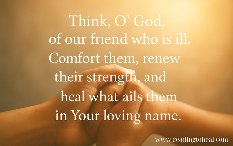 A prayer quote image for restoration after suffering, featuring the text 'Living Lord, Your love has held me through this suffering,' on a background of sunlit trees.