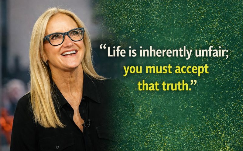 Mel Robbins quote graphic about accepting life’s inherent unfairness