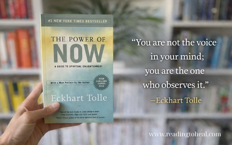 The Power of Now book with Eckhart Tolle quote about observing the mind